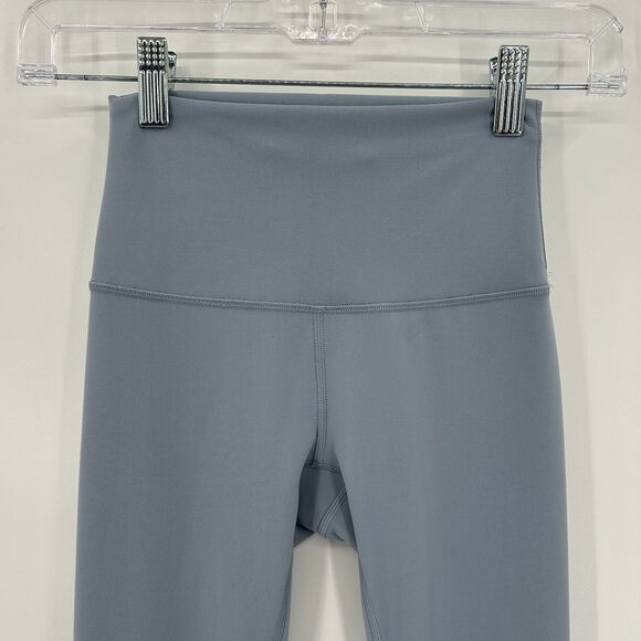 LULULEMON Chambray Blue Wunder Train High Rise Workout Athletic Ankle Leggings 2 - Picture 6 of 10